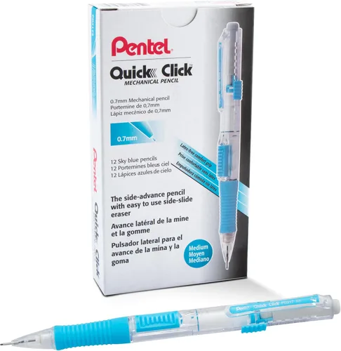 Vista 18 de Pentel QUICK CLICK - Portaminas (0.020 in), barril violeta, caja de 12 lápices (PD215V)