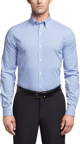 Vista 9 de Tommy Hilfiger - Camisa de vestir para hombre, ajuste delgado, no necesita planchado, a cuadros Aguamarina