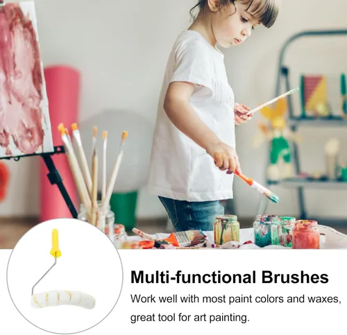 Vista 3 de TEHAUX Cepillo profesional para pintura de tuberías con 7 ruedas, herramienta de pintura de tubo ligero para tuberías de agua de gas natural, fácil