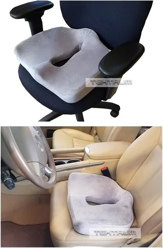 Vista 7 de Tektrum Cojín ortopédico de espuma viscoelástica para el dolor de espalda, ciática, coxis, coxis, alineación espinal, hemorroides, próstata, sentado