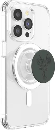 Vista 4 de Midnight Green Wildflower Floral Flower Design PopSockets PopGrip for MagSafe