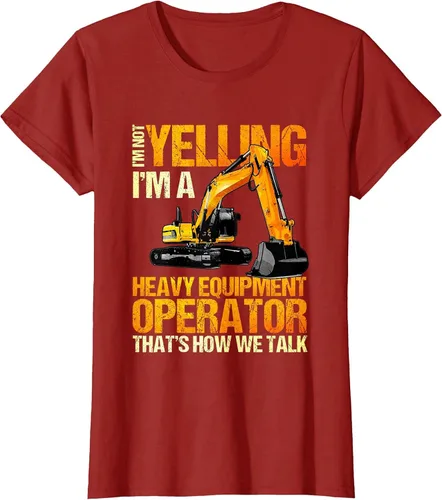 Vista 20 de Camiseta de la retroexcavadora de la construcción del operador del equipo pesado Asphalt Grey