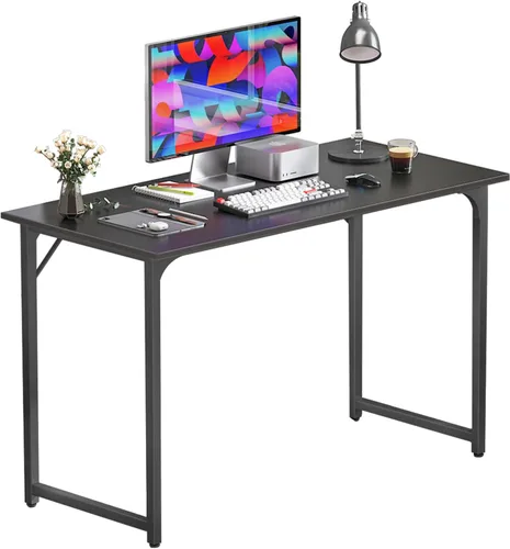 Vista 10 de Dopinmin Escritorio para computadora de 39.4 pulgadas, escritorio de oficina en casa, escritorio de trabajo moderno, escritorio de escritura