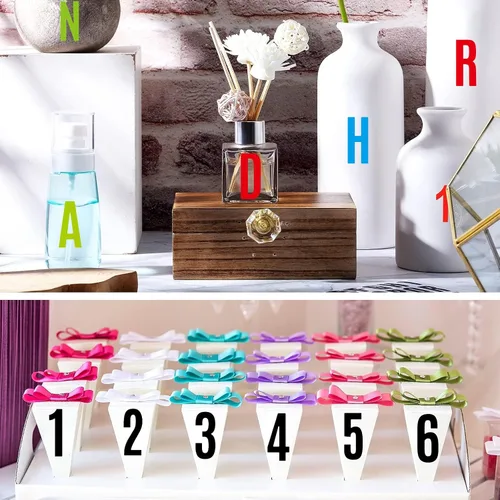Vista 8 de 10 hojas de 500 calcomanías de letras de vinilo, autoadhesivas de números del alfabeto, de 2 pulgadas, impermeables, para buzones, ventanas