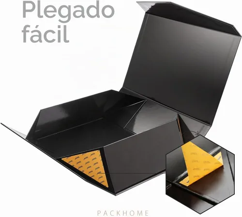Vista 5 de PACKHOME Caja de regalo grande con tapa de 13.5 x 9 x 4.1 pulgadas, resistente caja de regalo plegable con cierre magnético