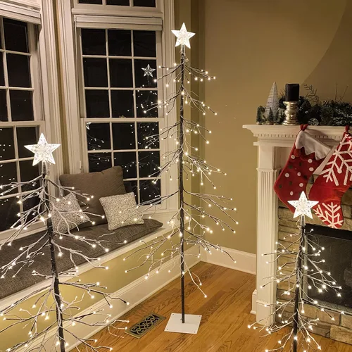 Vista 2 de Lightshare Árbol de abeto nevado de 13 pies, 328 luces LED, para uso en interiores y exteriores, blanco cálido, para el hogar, festival, fiesta