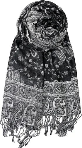 Vista 11 de Achillea Bufanda reversible de pashmina con estampado paisley – Chales y envolturas indios exóticos para vestidos de noche, festivales, todas