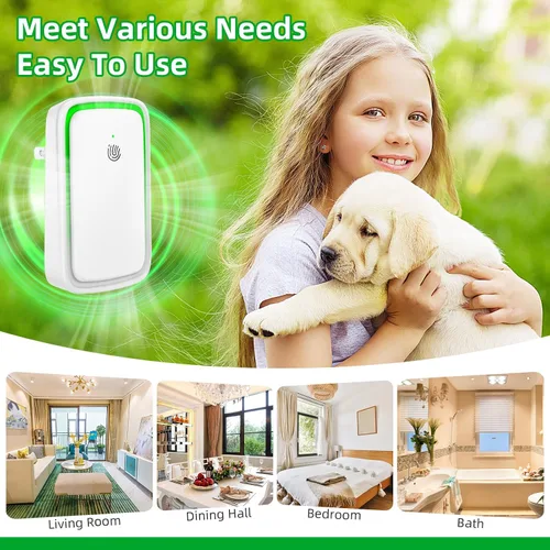 Vista 8 de Purificador ionizador de aire 2025 para el hogar, purificador de aire de iones negativos, enchufe silencioso con luz nocturna para dormitorio