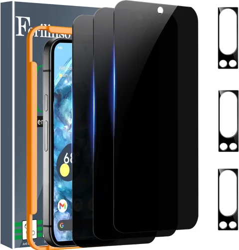 Vista 26 de Ferilinso [Instalación Automática de Polvo] Pack de 3 Protectores de Pantalla de Privacidad para Google Pixel 10 Pro XL, Accesorios Compatibles