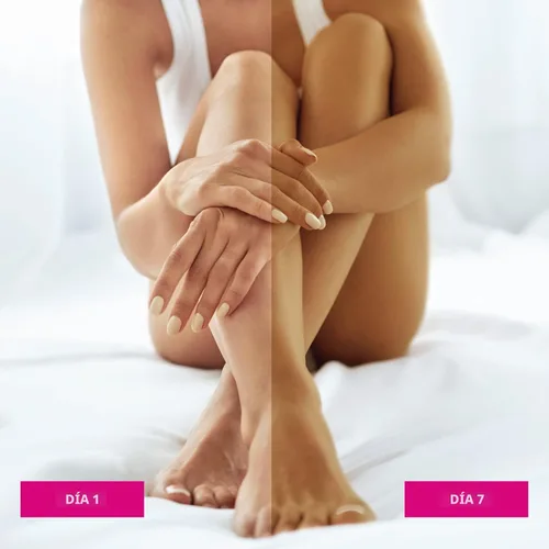 Vista 3 de Humectante para piel húmeda Natural Glow de la marca Jergens Bronceado sin sol, aplicación de piel húmeda, desarrollo gradual de color, resultados