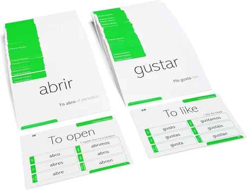 Vista 3 de 800 tarjetas de conjugación en español - 200 verbos con ejemplos completos en español e inglés y 9 tiempos diferentes
