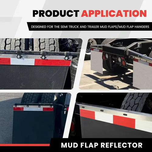 Vista 2 de KUAFU Reflector de aluminio con solapa de barro de 24 x 3 pulgadas para semirremolque y semirremolque Tiras rectas con cinta reflectante Reflector