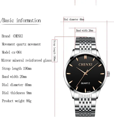 Vista 5 de MASTOP Relojes de cuarzo de moda para hombre, reloj de pulsera clásico de lujo con correa de acero inoxidable