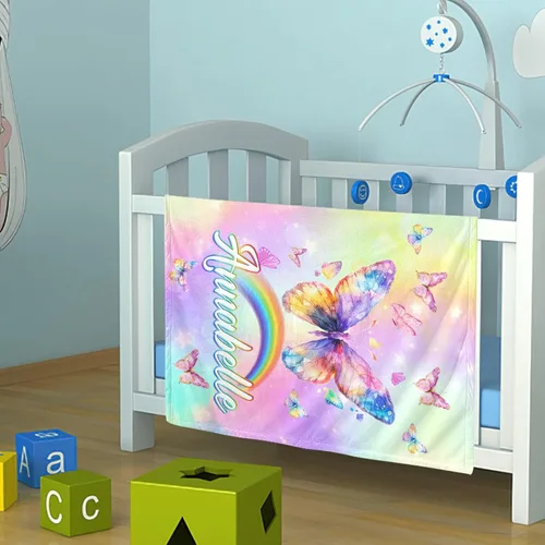 Vista 3 de D-Story Manta personalizada con nombre, mantas con nombre personalizado para niños y adultos, mantas de bebé personalizadas para niños y niñas