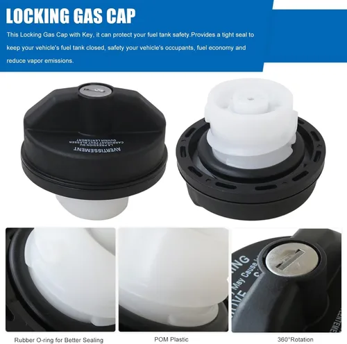 Vista 3 de Tapa de gas con bloqueo, tapa de combustible con bloqueo 5278655AA para Dodge Jeep Chrysler 2000-2020 - Ram 1500 2500 3500, Journey, Caravan