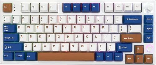Vista 2 de KEYMECHER x Ganss HS75T 3 en 1 Bluetooth inalámbrico + 2.4G + cable tipo C, teclado mecánico retroiluminado RGB intercambiable en caliente