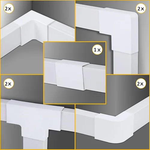 Vista 7 de Juego de 9 piezas de conexión de cable para kit organizador de cables - Gestión de cables para televisores de montaje en pared