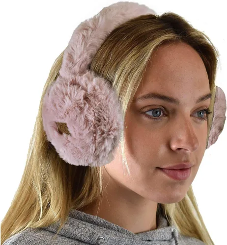 Vista 27 de C.C - Lindas orejeras con diadema ajustable para invierno, calentador de orejas suave Rombos azul marino
