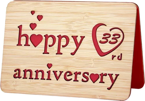 Vista 29 de Tarjeta de felicitación de madera para el primer aniversario, hecha a mano, 1 año, aniversario de boda, tarjeta de primer aniversario para ella, él