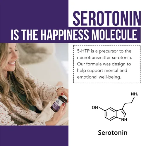 Vista 6 de 5-HTP Orgánico - 200 mg Concentración de 99% de 5HTP, más Vitamina B6 Cofactor y Lion’s Mane Extraído del Agua de Semillas de Griffonia