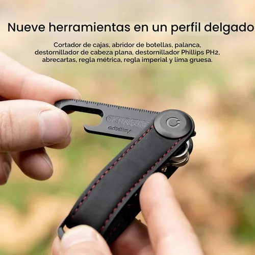 Vista 2 de Herramienta múltiple Orbitkey V2 - Plata Clip V2 incluido Multiherramienta 9 en 1 Accesorio magnético seguro Transporte diario
