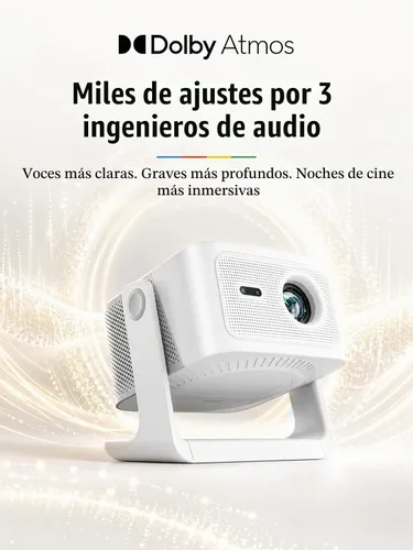 Vista 6 de 【Google TV y 3500ANSI y 4K】Proyector inteligente con WiFi y Bluetooth, enfoque automático VISSPL AI y proyector automático Keystone portátil
