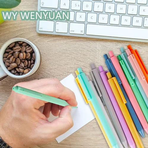 Vista 3 de WY WENYUAN Lindo bolígrafo de escritura suave de punta fina – Bolígrafo personalizado a granel, elegante colorido, tinta negra de 0.039 in