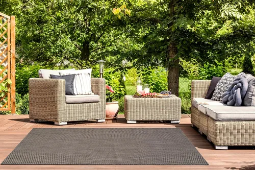 Vista 120 de SAFAVIEH Alfombra Lavable para Exteriores Colección Courtyard - 2'3" x 5', Azul Aqua y Gris, No Desprende Pelusa y Fácil Limpieza, Ideal para Patio