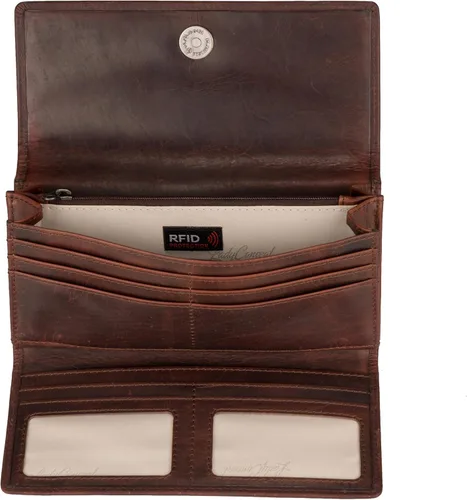 Vista 5 de Lady Conceal Cartera de piel con cordones RFID Hope, Coñac, Cartera triple