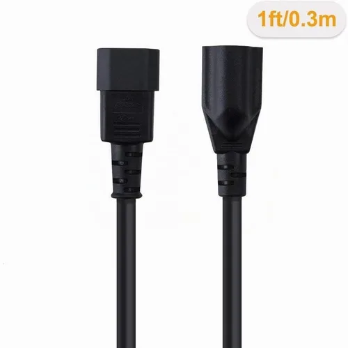 Vista 9 de CableCreation Paquete de 10 cables adaptadores de corriente NEMA 5-15R a IEC 320 C14 de 1 pie
