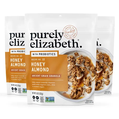 Vista 16 de Purely Elizabeth, Berry Crisp, granola de grano antiguo con vitamina D, sin gluten (bolsa de 8 onzas)