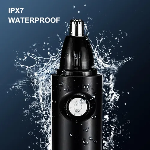 Vista 4 de Recortador de nariz para hombres y mujeres, removedor profesional de cejas y vello facial, IPX7 impermeable, recargable por USB, fácil limpieza