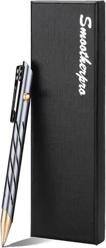 Vista 8 de SMOOTHERPRO Bolt Action - Bolígrafo de aluminio compatible con Parker y Fisher Space SPR, bolígrafo EDC para escribir, negro (TP331BK)