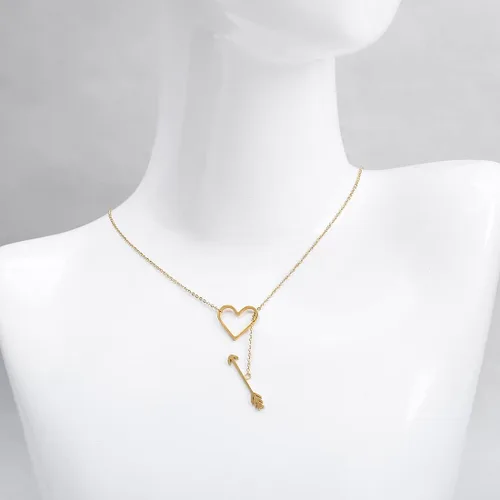 Vista 5 de Collar de abeja de abeja de acero inoxidable de oro de 18 quilates, estrella y luna, dinosaurio araña ajustable en Y Lariat para mujer