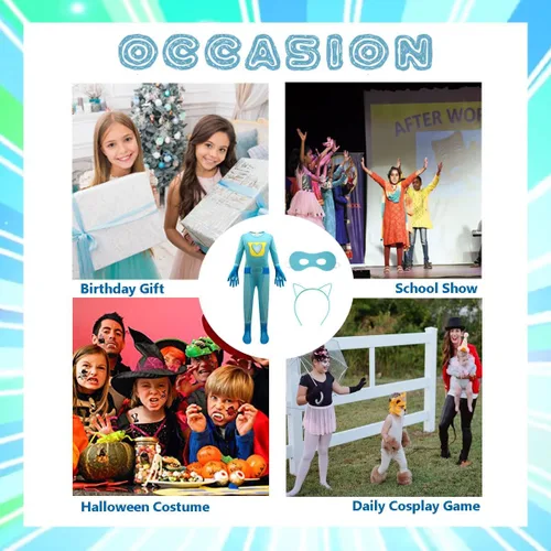 Vista 5 de Lindo disfraz de cosplay para niños con máscara y diadema, 3-10 años