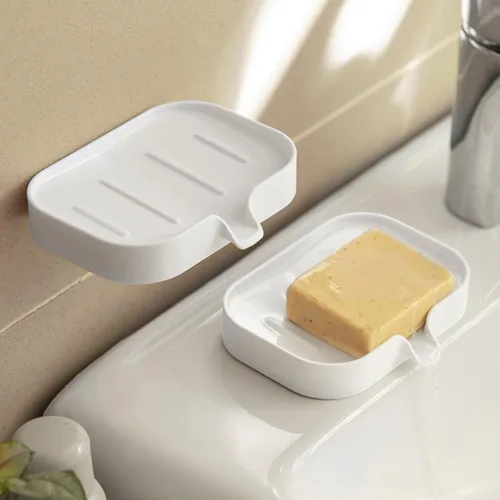 Vista 2 de Alipis Jabonera de baño autodrenante, jabonera ahorradora de jabón para ducha, baño, cocina, fregadero, bañera, esponjas de afeitar, suministros