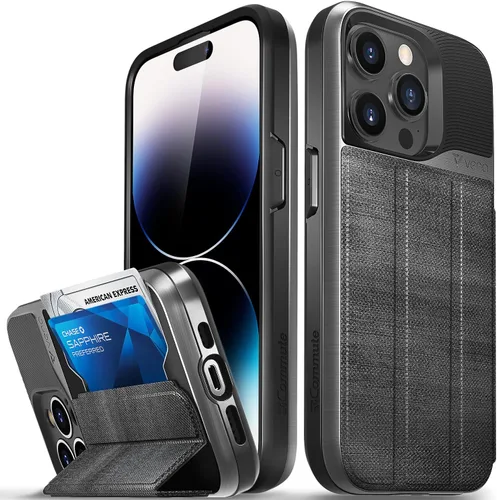 Vista 17 de VENA vCommute - Funda tipo cartera compatible con Apple iPhone 14 (6.1 pulgadas) (protección contra caídas de grado militar), funda de cuero