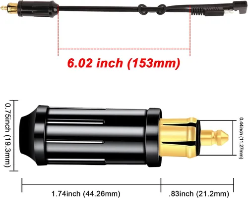 Vista 4 de Adaptador divisor para encendedor de cigarrillos BMW - Conector SAE a enchufe DIN para puerto de cargador de energía de coche