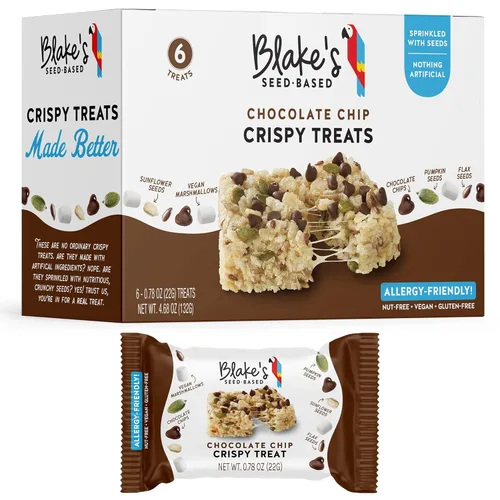 Vista 10 de Blake’s Seed Based, Birthday Cake - Golosinas de arroz crujiente sabor a torta de cumpleaños, sin nueces, gluten, lácteos, ni soya; snack saludable