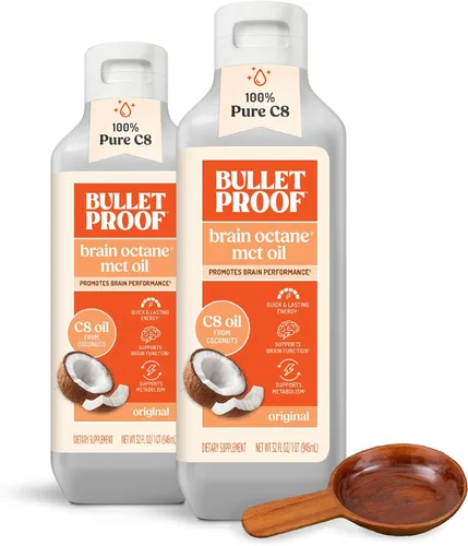 Vista 12 de Bulletproof Brain Octane Suplemento a base de aceite para el cerebro - 16 oz (paquete de 2) Aceite de coco 100% puro, suplemento energético keto