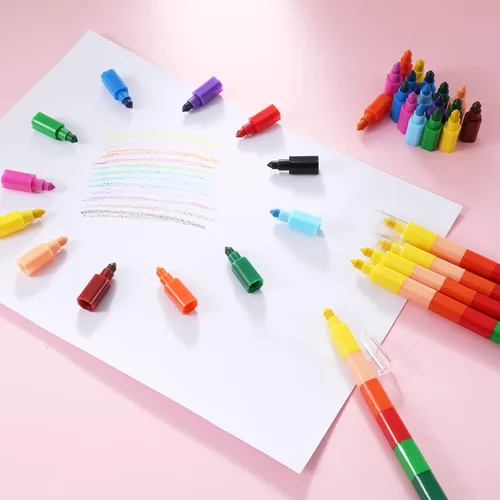 Vista 3 de Leinuosen 12 piezas de crayones apilables de colores apilables