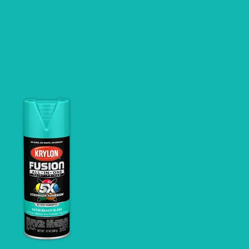 Vista 2 de Krylon Fusion - Pintura en aerosol adhesiva todo en uno para uso en interiores y exteriores, 12 onzas, vidrio de playa