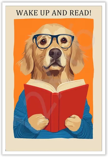 Vista 19 de Póster vintage de gato y libro, arte de pared inspirador, arte de lectura clásico para amantes de los libros, pintura para sala de estar, oficina