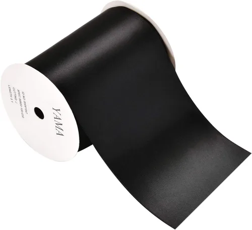 Vista 126 de YAMA Cinta de satén de doble cara, 1 1/2 pulgadas, 25 yardas para envolver regalos, color negro