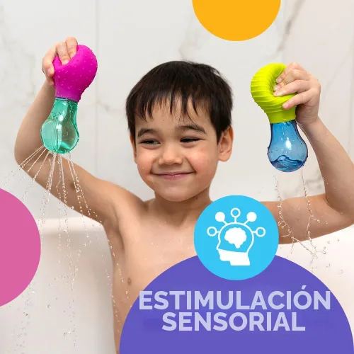 Vista 3 de Mobi Skwooshlz Bombillas Exprimibles de Agua - Juguetes de Baño de Silicona para Bebés, Juguetes de Bañera para Bebés para Niños Pequeños, Sin Látex