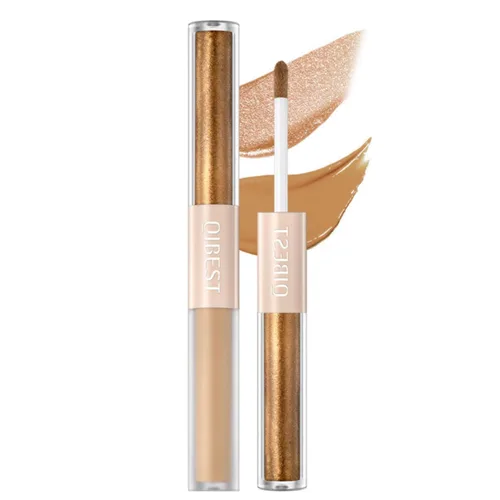 Vista 20 de Sombra de ojos líquida con purpurina brillante, maquillaje de larga duración, secado rápido (dorado metálico)