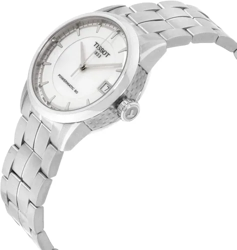 Vista 2 de Tissot Reloj automático de lujo Powermatic 80 de 1299in T086207111100 para mujer Tono plateado Reloj automático