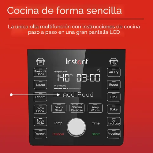 Vista 7 de Instant Pot Duo Crisp Ultimate Lid, combo de freidora de aire y olla a presión 13 en 1, saltear, cocción lenta, hornear, vapor, calentar, asar