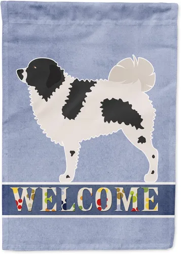 Vista 55 de Caroline's Treasures BB8334GF AIDI Bandera de jardín para perro de montaña del Atlas, bandera de buzón azul, bandera decorativa para patio exterior