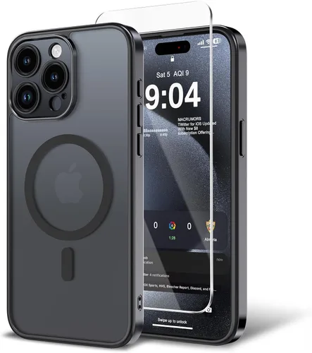 Vista 150 de Funda para iPhone 11 con protector de pantalla, compatible con MagSafe, ultra delgada, translúcida, mate, a prueba de golpes, color negro